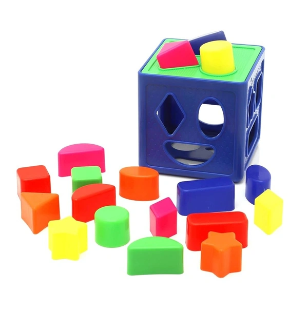 Shape Sorting Cube With 18 Shape And Different Color - Kids Activity Toys - Learning And Educational Toys With Multicolour - 5x5x5
