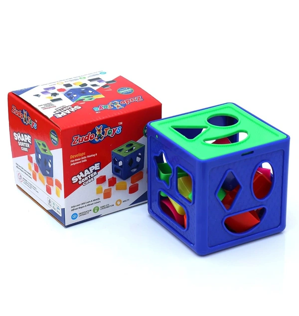 Shape Sorting Cube With 18 Shape And Different Color - Kids Activity Toys - Learning And Educational Toys With Multicolour - 5x5x5