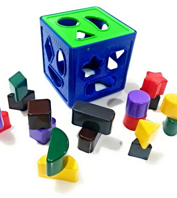 Shape Sorting Cube With 18 Shape And Different Color - Kids Activity Toys - Learning And Educational Toys With Multicolour - 5x5x5
