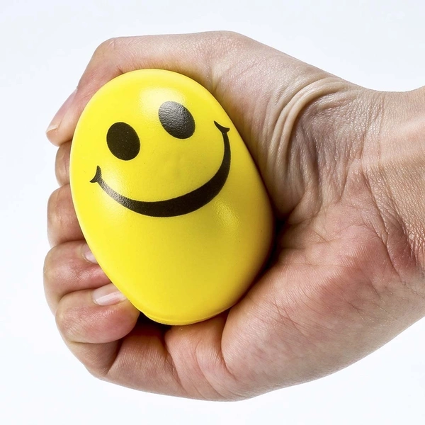 Soft Squeeze Smiley Funny face Sponge Balls for Stress Relief and Playing for boy and Girls (Pack of 3) Multicolor (SMAILEY Ball, 3) - 10x10x10