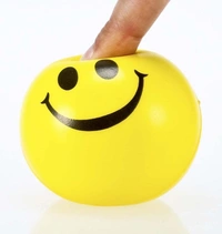 Soft Squeeze Smiley Funny face Sponge Balls for Stress Relief and Playing for boy and Girls (Pack of 3) Multicolor (SMAILEY Ball, 3) - 10x10x10