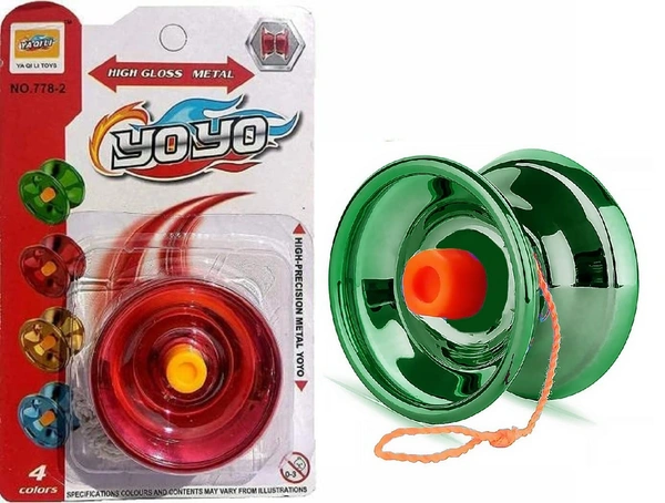 High Speed Magic Metal YoYo Spinner Toy Metallic Finish Yo-Yos Ball for Kids Adult Beginner & Professional ( Random Color,1 Pc) - 10x5x5