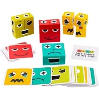 Emoji Cube face Game for Kids | Expressions Matching Block Puzzle Toy Toddler Toy | Cute Face Changing Cube with 8 Cube Parent-Child Board Games | Preschool Educational Learning Toy