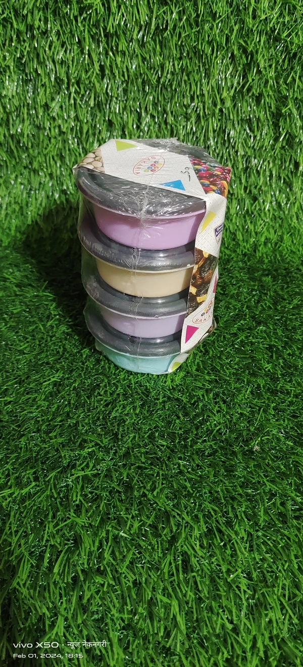 Set Of 4 Plastic Jar Dibbi