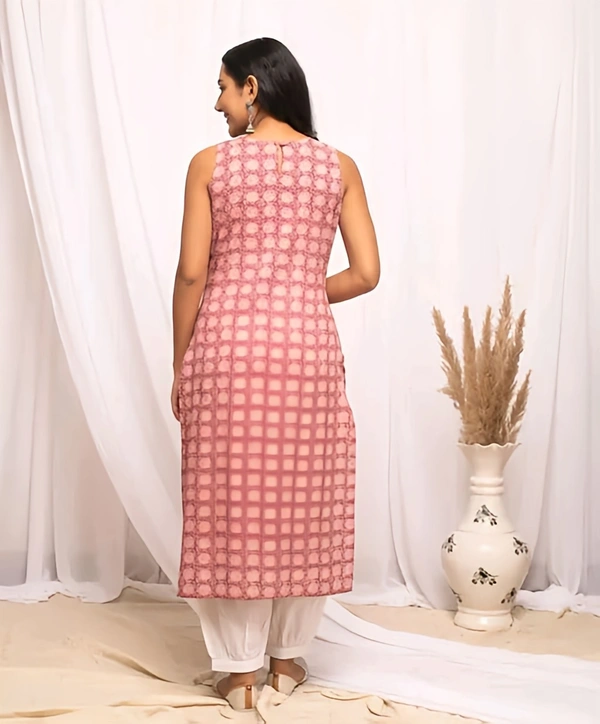 Floral Printed Kurta - Melon, XL, Free