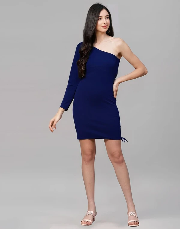 Knitted Dress - Blue, L, Free