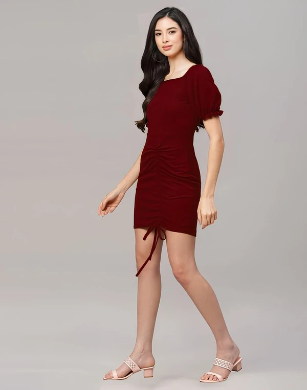 Knitted Dress - Maroon, L, Free