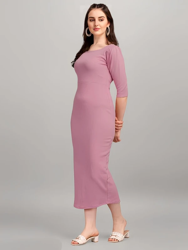 Bodycon Dress - Onion Pink, M, Free