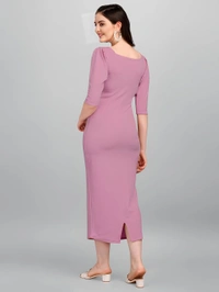 Bodycon Dress - Onion Pink, L, Free