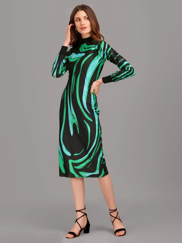 Bodycon Dress - Multicolor, L, Free