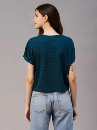 Polyester Crop Top - Teal, L, Free