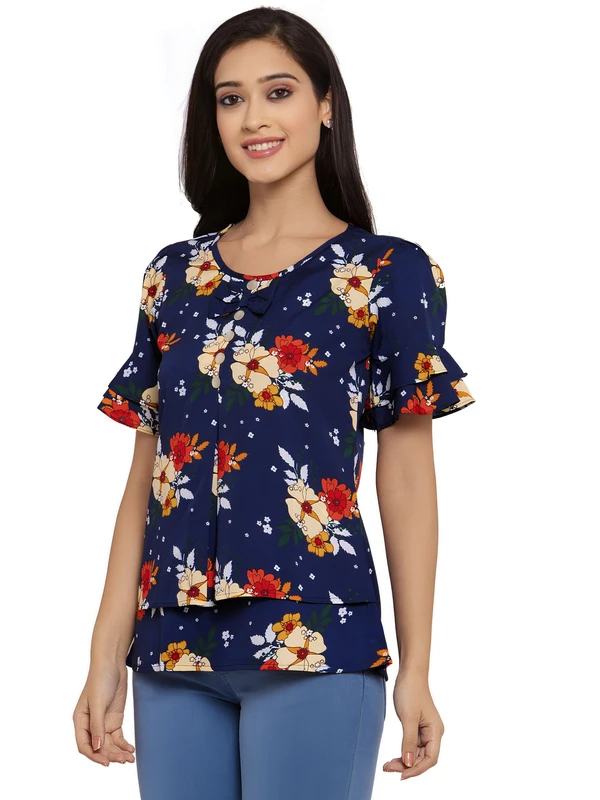 Printed Top - Multicolor, L, Free