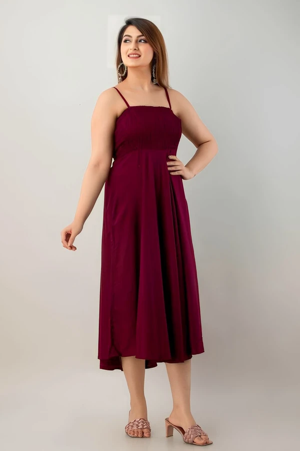 Rayon Dress - Bordeaux, M, Free