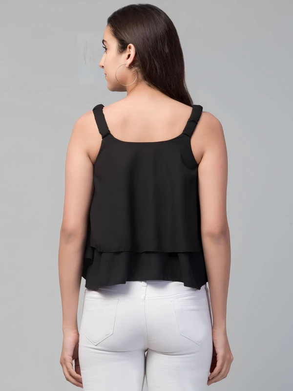 Flared Crop Top - Black, M, Free