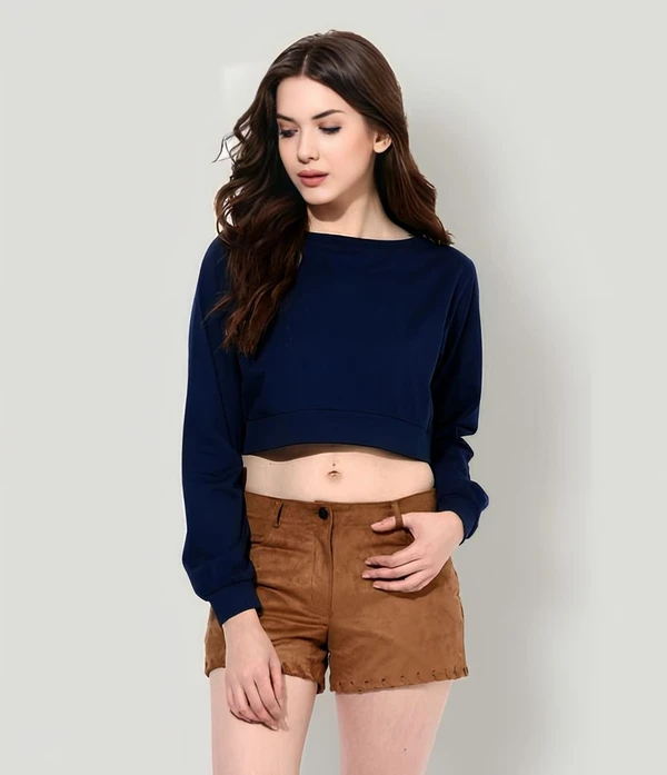 Stylist Cotton Crop Top - Black Pearl, M, Free