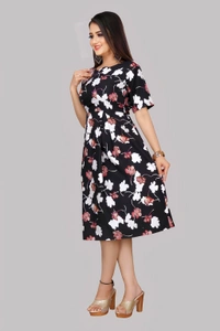 Stylish Dress - Multicolor, XL, Free