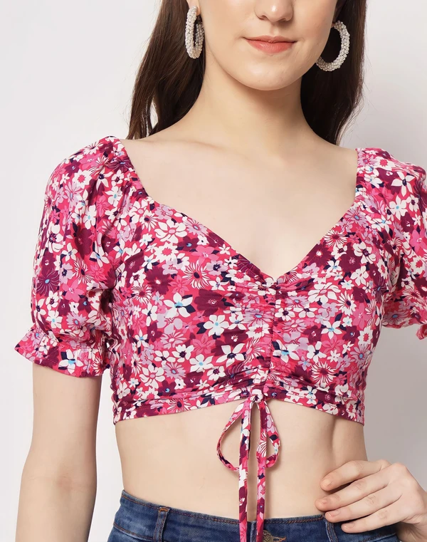 Trend arrest Floral Printed Top - Multicolor, XL, Free