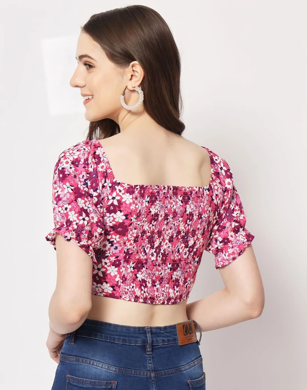 Trend arrest Floral Printed Top - Multicolor, L, Free