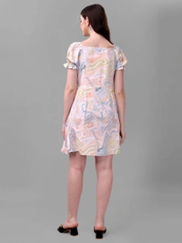 Masakali Abstract Print Dress - Rose Fog, M, Free
