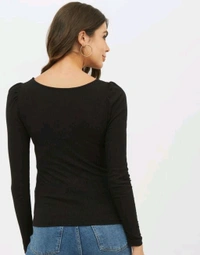 Long Sleeve Top - Black, M, Free