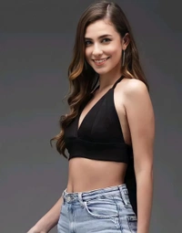 Trendy Crop Top - Black, L, Free