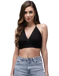 Trendy Crop Top - Black, L, Free