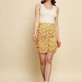 Floral Printed Skirt - Goldenrod, 26, Free