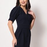 Polyester Overlap Short Dress - Mirage, M, Free