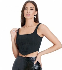 Square Neck Tank Top - Black, XXL, Free