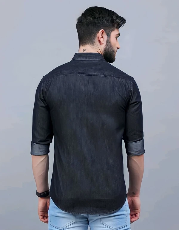 Black Denim Shirt - Black, M, Free