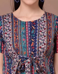 Crepe Floral Print Top - Multicolor, L, Free