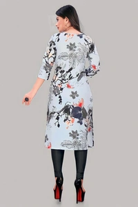 Printed Kurti - Multicolor, XXXL, Free