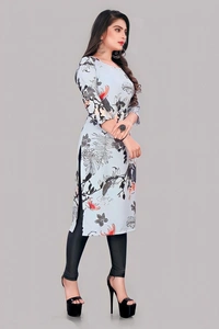 Printed Kurti - Multicolor, XXXL, Free