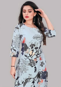 Printed Kurti - Multicolor, XXXL, Free