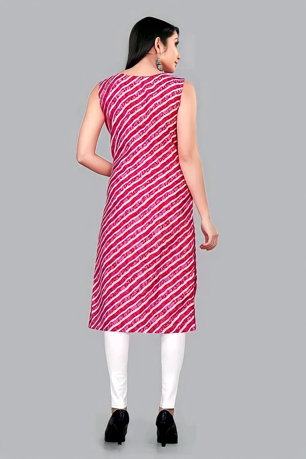 Cotton Sleeveless Kurti - Multicolor, M, Free