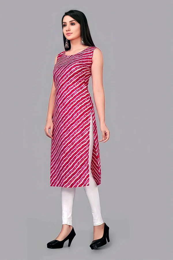 Cotton Sleeveless Kurti - Multicolor, M, Free