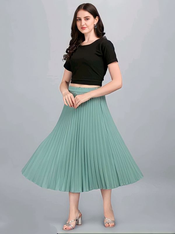 Stretchy Trendy Skirt - Sea Nymph, 34, Free