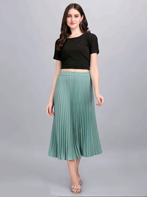 Stretchy Trendy Skirt - Sea Nymph, 32, Free
