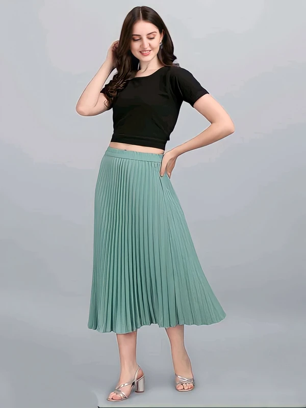 Stretchy Trendy Skirt - Sea Nymph, 34, Free