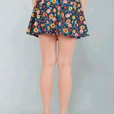 Mini Skirt With Attached Short - Multicolor, 34, Free