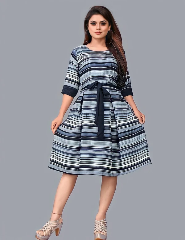 Simple Short Dress - Multicolor, XXL, Free