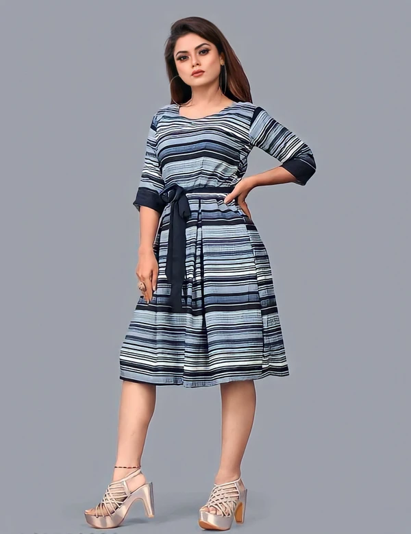 Simple Short Dress - Multicolor, XXL, Free