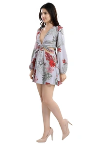 Floral Fit & Flare Mini Dress - Multicolor, L, Free