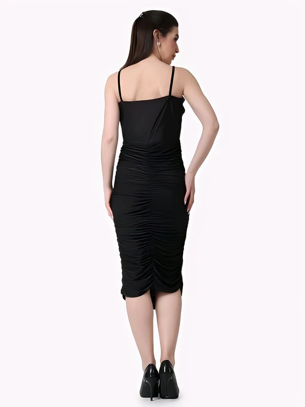 Partywear Black Bodycon Dress - Black, XL, Free