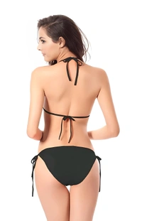 Polycotton Bikini Set - Black, Free Size, Free