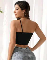 One Shoulder Bra - Black, L, Free