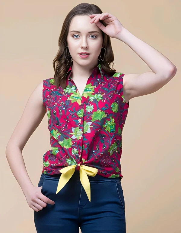 Cotton Floral Shirt - Multicolor, XS, Free