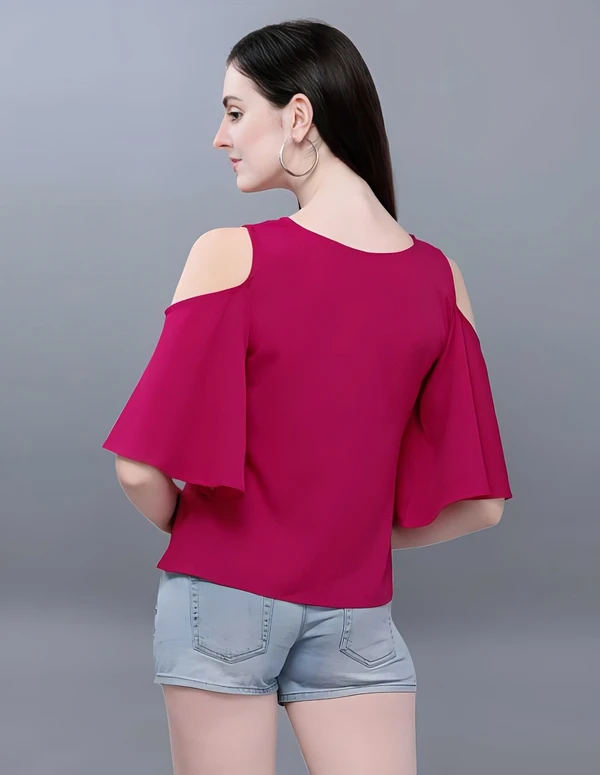 Solid Crepe Top - Maroon, XS, Free