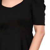 Casual Solid Top - Black, S, Free