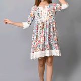Cute Short Dress - Multicolor, XXL, Free